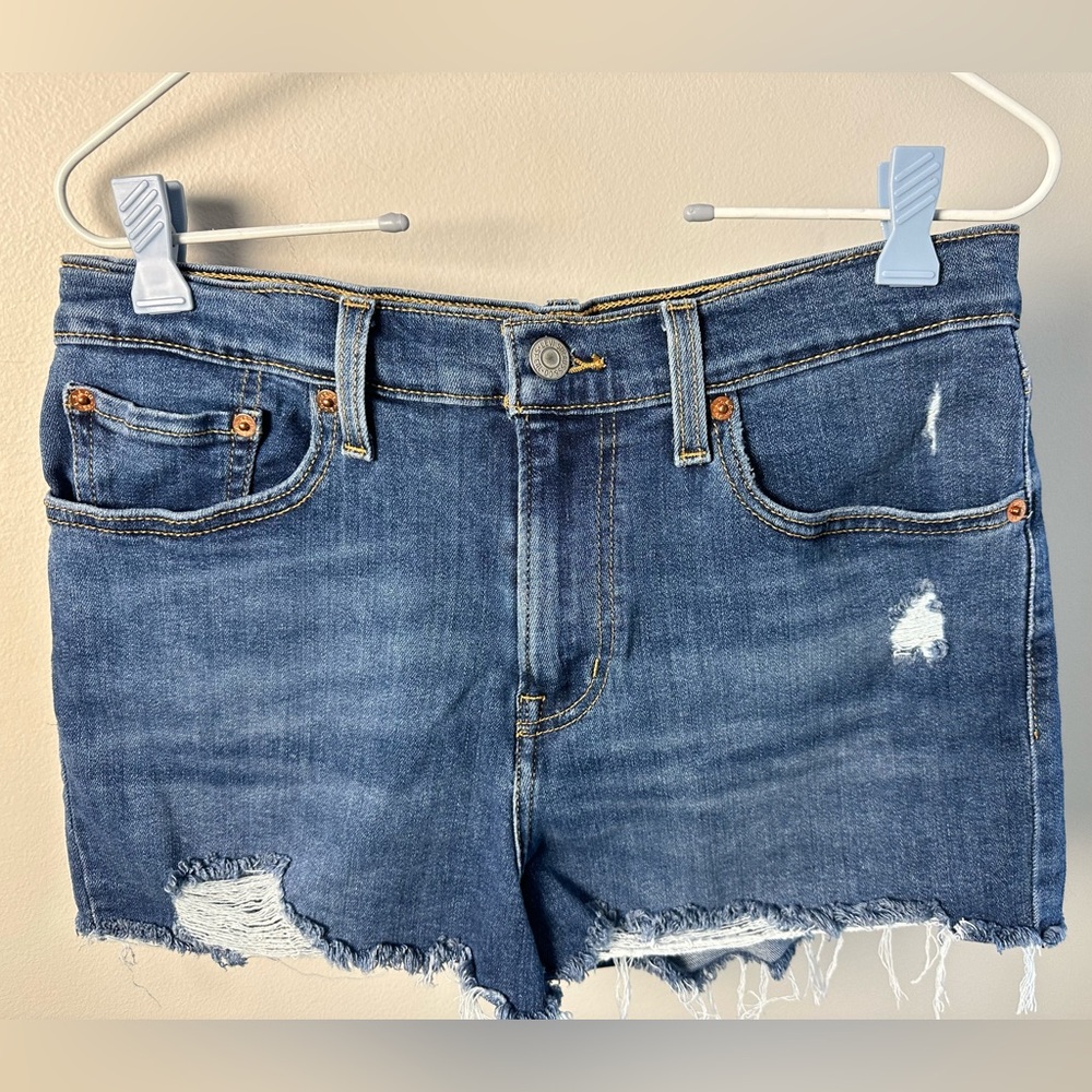 Levi's High Rise Classic 5 pocket Denim Jean Shorts denim Cutoffs jorts